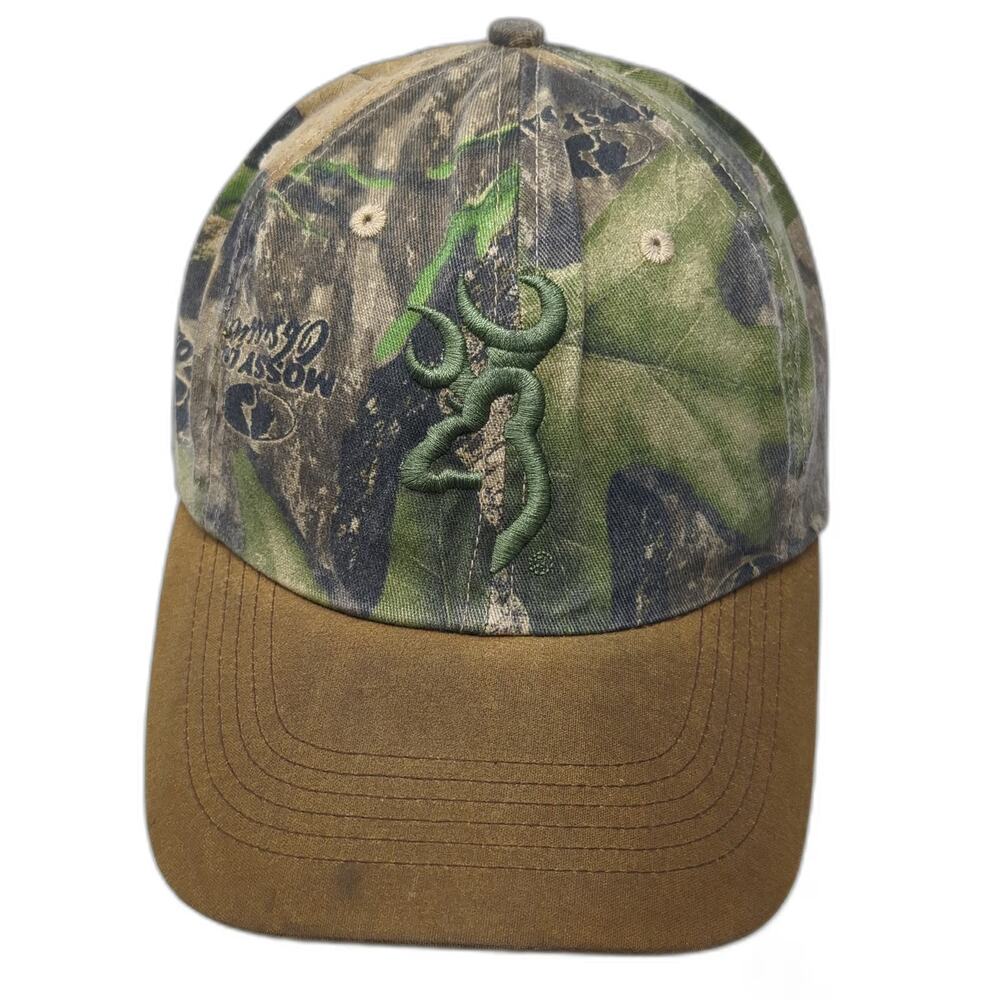 Browning Baseball Cap Green Brown One Size Mossy Oak Camo Buckmark Logo Hat